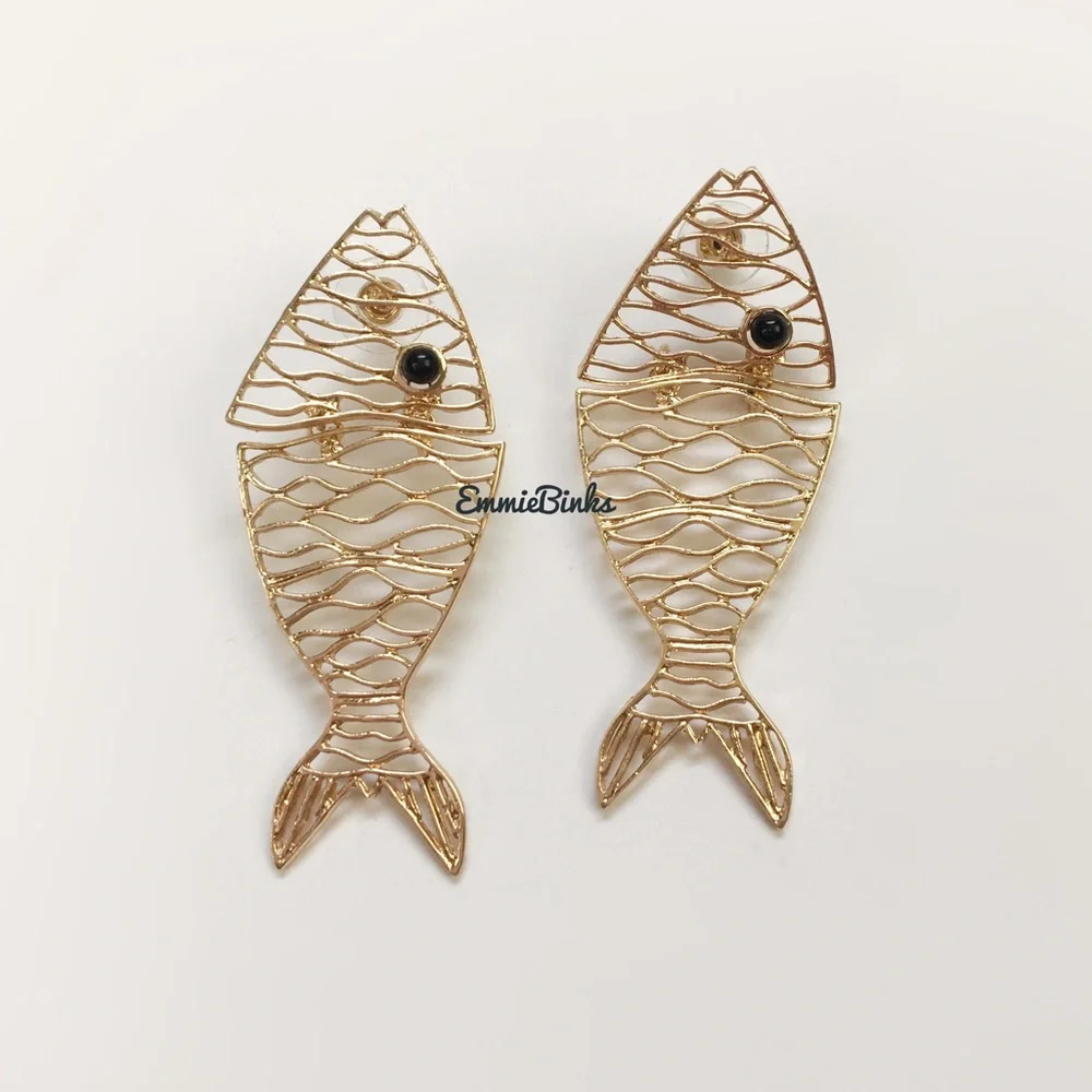New ZARA Fish Statement Earrings - Picture 7 of 11